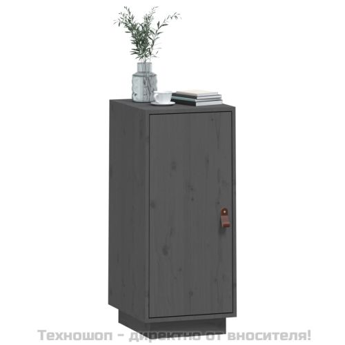 Сайдборд, сив, 34x40x75 см, бор масив