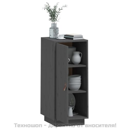 Сайдборд, сив, 34x40x75 см, бор масив