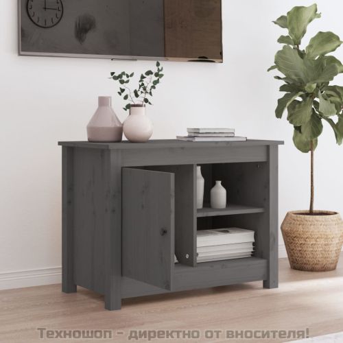 ТВ шкаф, сив, 70x36,5x52 см, бор масив