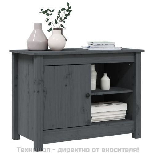 ТВ шкаф, сив, 70x36,5x52 см, бор масив