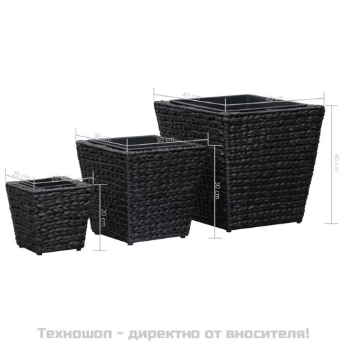 Повдигнати лехи, 3 бр, воден хиацинт, черни