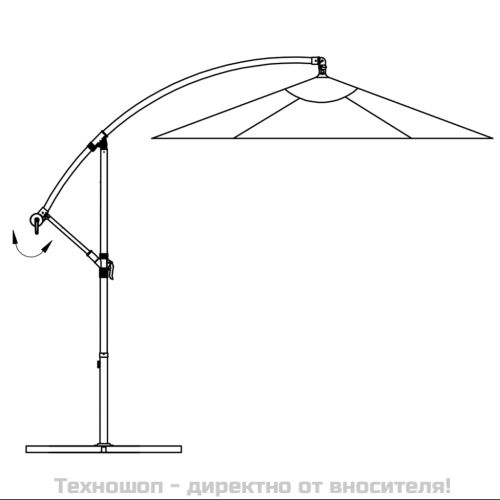 Конзолен градински чадър 3 м син