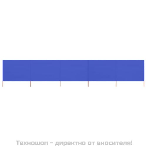 Параван против вятър от 5 панела текстил 600x120 см лазурносин
