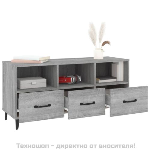 ТB шкаф, сив сонома, 102x35x50 см, инженерно дърво