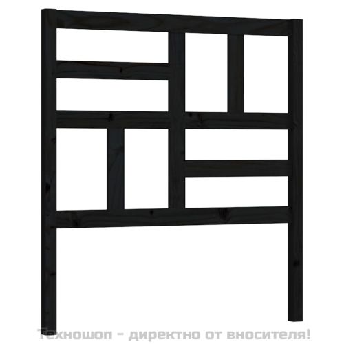 Горна табла за легло, черна, 96x4x104 см, бор масив