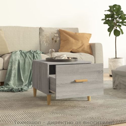 Кафе маси, 2 бр, сив сонома, 50x50x40 см, инженерно дърво