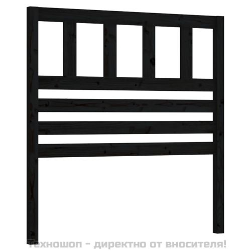 Горна табла за легло, черна, 81x4x100 см, бор масив