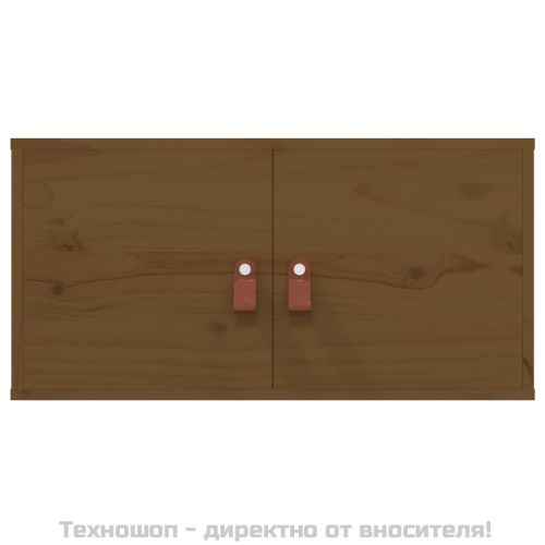 Стенни шкафове, 2 бр, меденокафяви, 60x30x30 см, бор масив