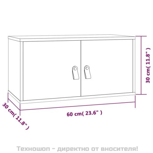 Стенни шкафове, 2 бр, меденокафяви, 60x30x30 см, бор масив