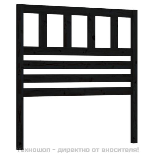 Горна табла за легло, черна, 106x4x100 см, бор масив