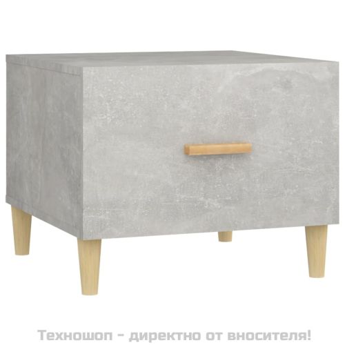 Кафе маса, бетонно сива, 50x50x40см, инженерно дърво