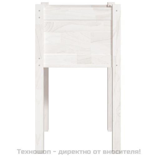 Градински сандъци, 2 бр, бели, 40x40x70 см, бор масив