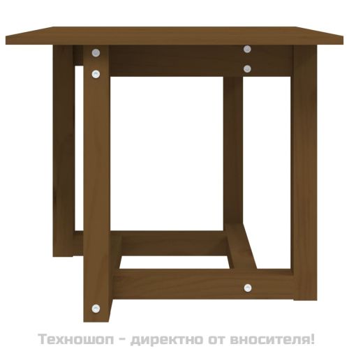 Кафе маса, меденокафява, 50x50x45 см, борово дърво масив