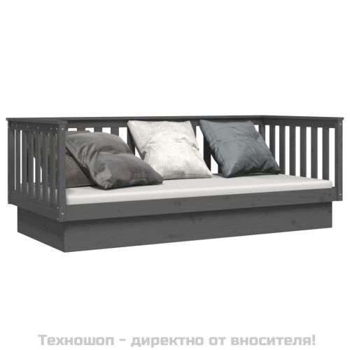 Дневно легло Сиво 100x200 см масивно борово дърво