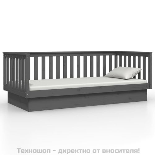 Дневно легло Сиво 100x200 см масивно борово дърво