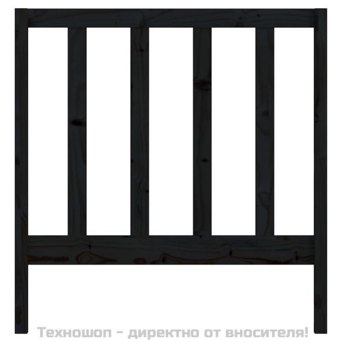 Горна табла за легло, черна, 95x4x100 см, бор масив