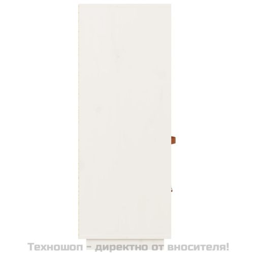 Висок шкаф, бял, 67x40x108,5 см, борово дърво масив