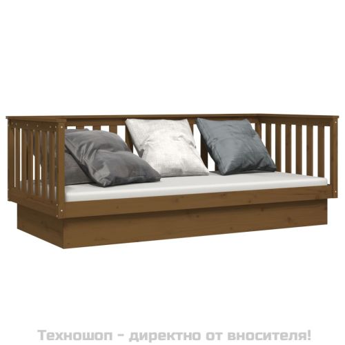 Дневно легло, меденокафяво, 80x200 см, борово дърво масив