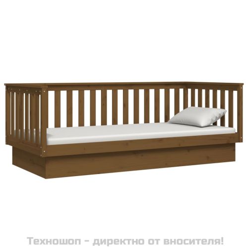 Дневно легло, меденокафяво, 80x200 см, борово дърво масив