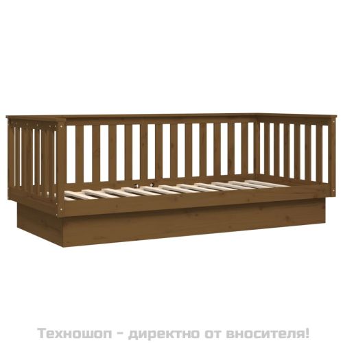 Дневно легло, меденокафяво, 80x200 см, борово дърво масив