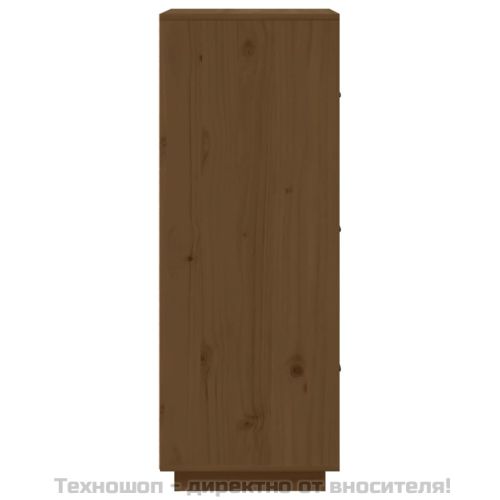 Висок шкаф, меденокафяв, 34x40x108,5 см, борово дърво масив