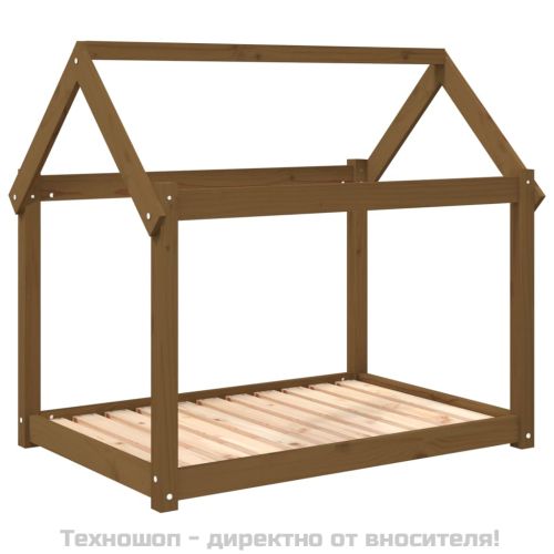 Кучешко легло, меденокафяво, 101x70x90 см, бор масив