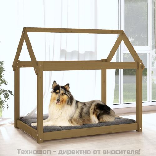 Кучешко легло, меденокафяво, 101x70x90 см, бор масив