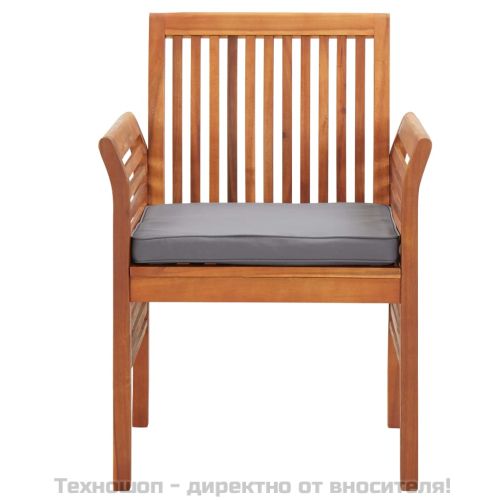 Градински трапезен стол с възглавница, акация масив