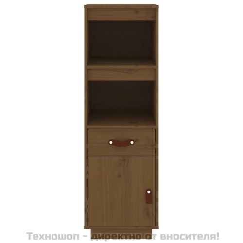 Висок шкаф, меденокафяв, 34x40x108,5 см, борово дърво масив