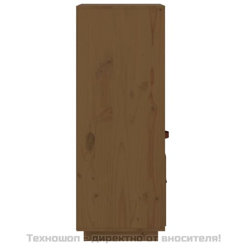 Висок шкаф, меденокафяв, 34x40x108,5 см, борово дърво масив