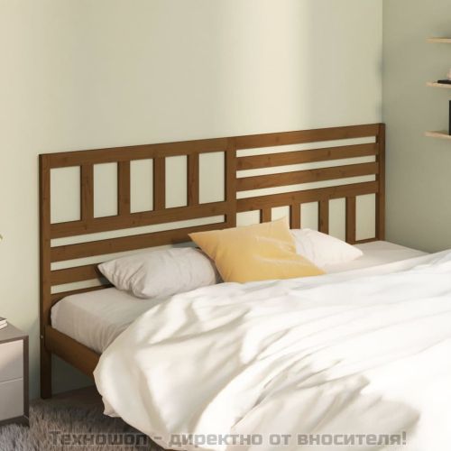 Горна табла за легло, меденокафява, 206x4x100 см, бор масив