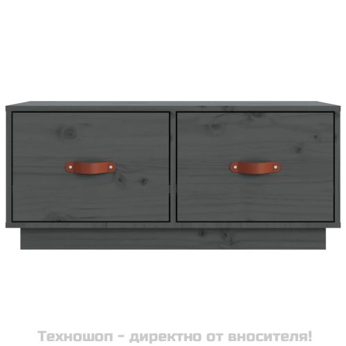 ТВ шкаф, сив, 80x34x35 см, бор масив