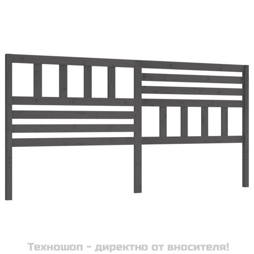 Горна табла за легло, сива, 206x4x100 см, бор масив