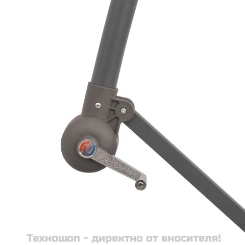 Окачен чадър с LED осветление, 300 см, зелен, метален прът