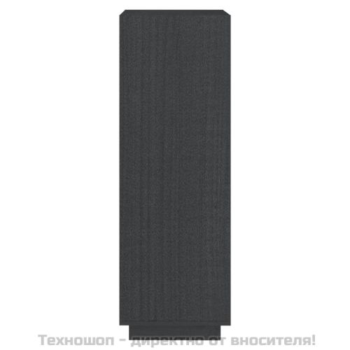 Библиотека/разделител за стая, сива, 40x35x103 см, бор масив