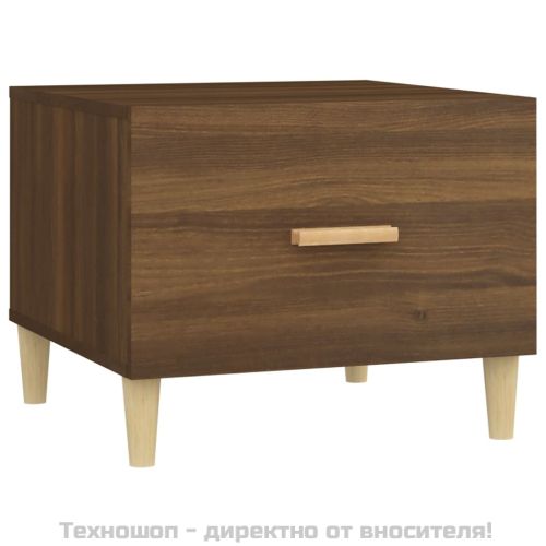 Кафе маса, кафяв дъб, 50x50x40 см, инженерно дърво