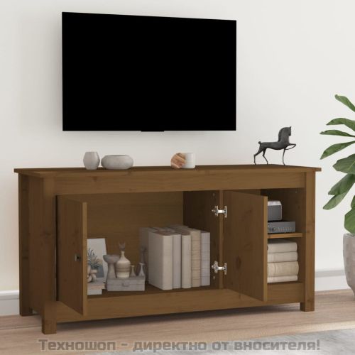 ТВ шкаф, меденокафяв, 103x36,5x52 см, бор масив