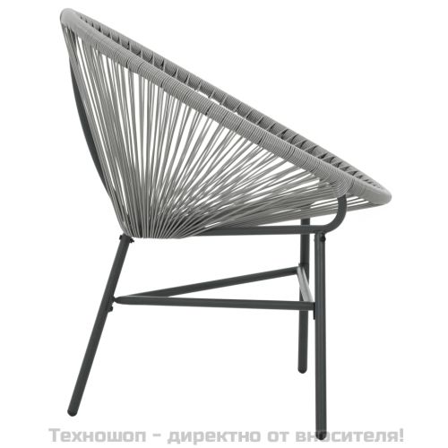 Градински стол Луна, полиратан, сив