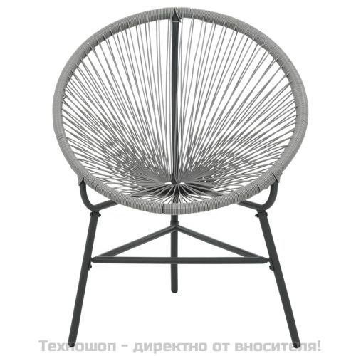 Градински стол Луна, полиратан, сив