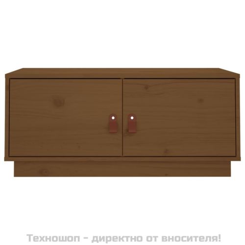 Кафе маса, меденокафява, 80x50x35 см, борово дърво масив