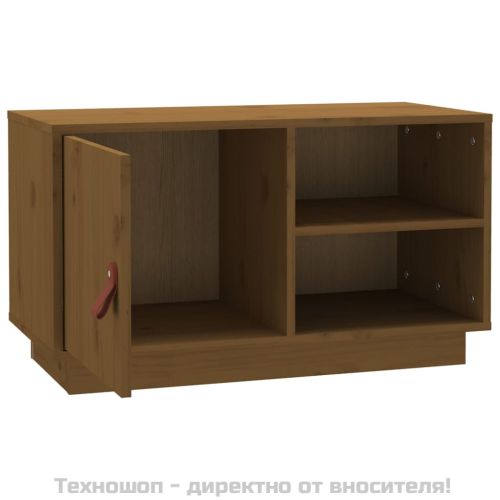 ТВ шкаф, меденокафяв, 70x34x40 см, бор масив