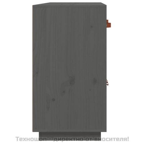 Сайдборд, сив, 98,5x40x75 см, бор масив