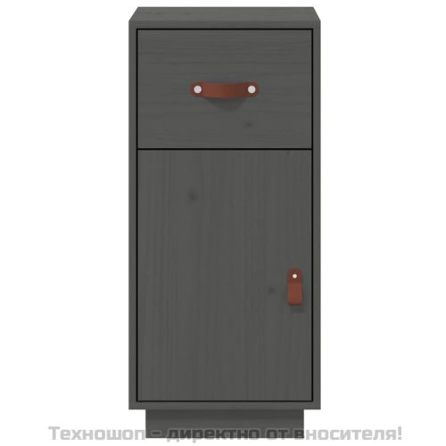 Сайдборд, сив, 34x40x75 см, бор масив