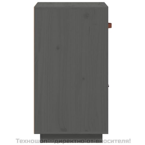 Сайдборд, сив, 34x40x75 см, бор масив