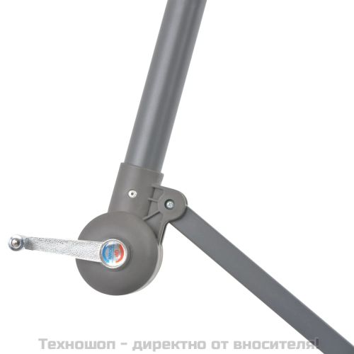 Конзолен градински чадър с LED и стоманен стълб 300 см антрацит