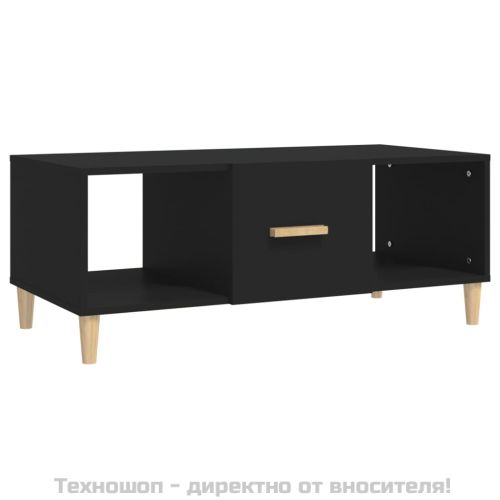Маса за кафе, черна, 102x50x40 см, инженерно дърво