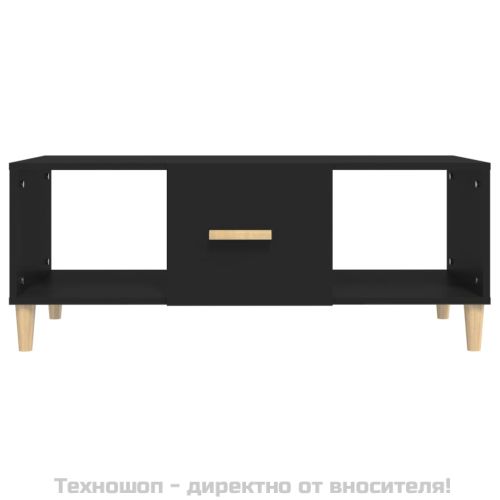 Маса за кафе, черна, 102x50x40 см, инженерно дърво