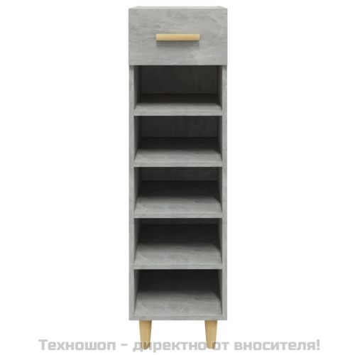 Шкаф за обувки, бетонно сив, 30x35x105 см, инженерно дърво