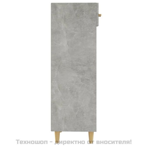 Шкаф за обувки, бетонно сив, 30x35x105 см, инженерно дърво