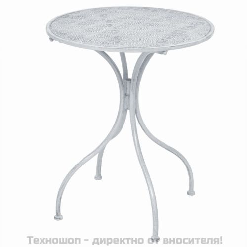 Градински бистро комплект, 3 части, стомана, сивкаво бял